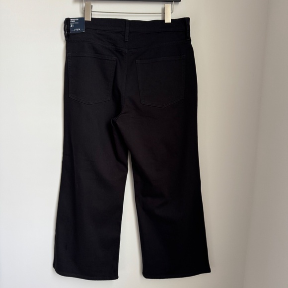 NWT J.Crew Factory Black Cropped wide-leg black jean all-day stretch SZ 28 & 31 - Picture 9 of 10